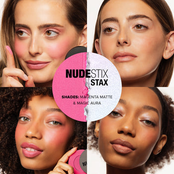 NUDESTIX PINKGLOW - 2 PIECES STAX SET - MAGIC AURA, MAGENTA MATTE