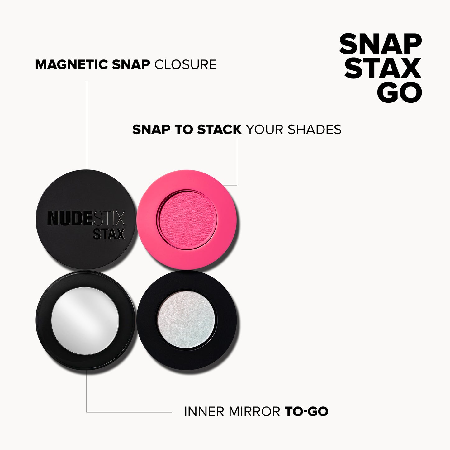 NUDESTIX PINK GLOW - 2 PIECES STAX SET - MAGIC AURA, MAGENTA MATTE