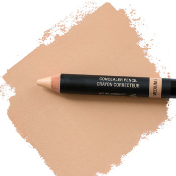 Concealer pencil in shade medium 5 flat lay with texture swatch