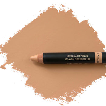 Concealer pencil in shade medium 6 flat lay with texture swatch