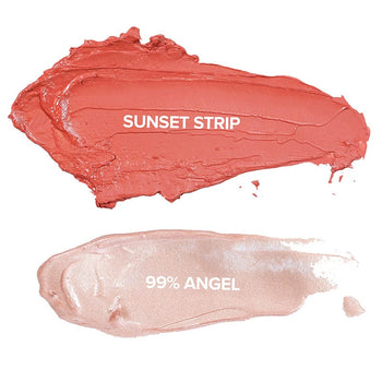 NudeSkin: Blush + Glow Kit makeup swatches in Sunset Strip and 99% Angel (4106489659485)